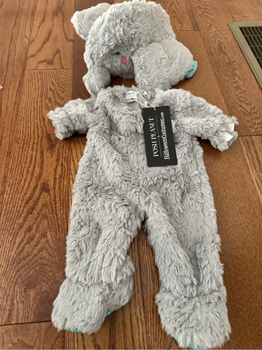 Soft Gray Plush Kids Elephant Costume